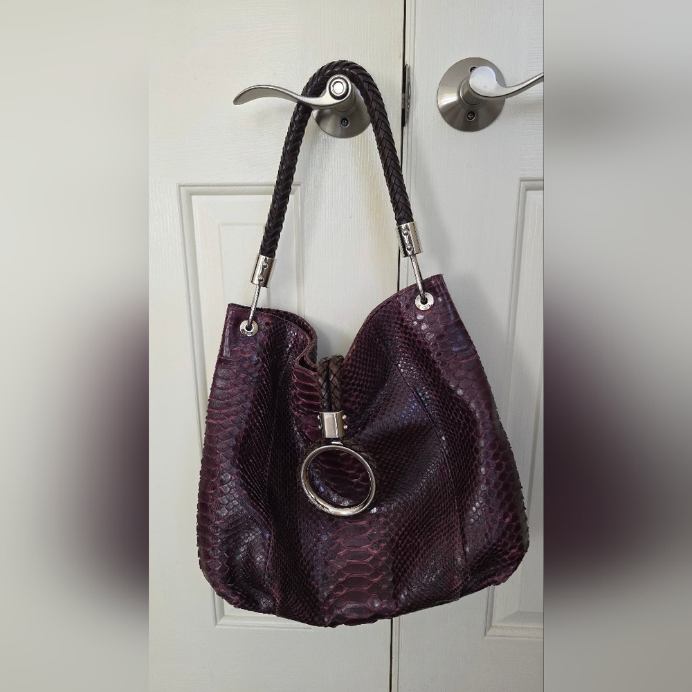 MICHAEL KORS COLLECTION "Skorpios" Python Hobo Bag
